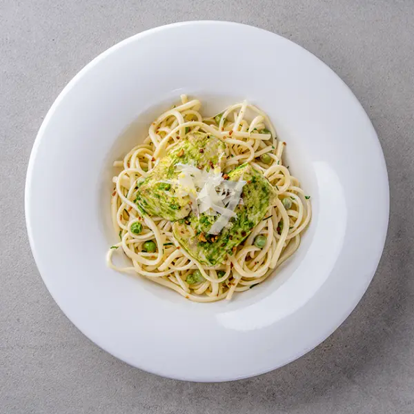 Lemon & Herb Garlic Fish with Peas Linguine